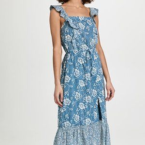 NWT PAIGE Poppy Mix Floral Cotton Midi Dress